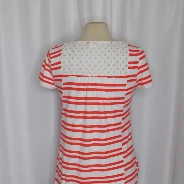 Anthropologie MEADOW RUE Marin Striped Top Smocked Knit Red White Medium - Image 10
