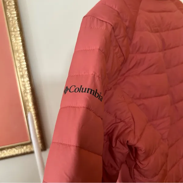 Columbia Puffer Jacket Omni-Heat Insulated Full Zip‎ Up Coat Salmon Pink Size XS - Image 7
