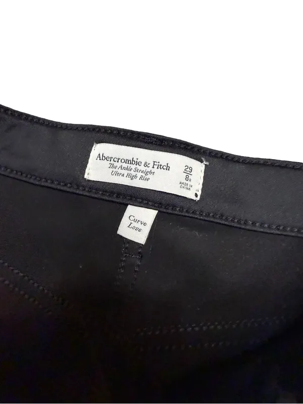 🖤NWT Abercrombie Curve‎ Love Vegan Leather Panel Ankle Straight Jeans Size 29🖤 - Image 7