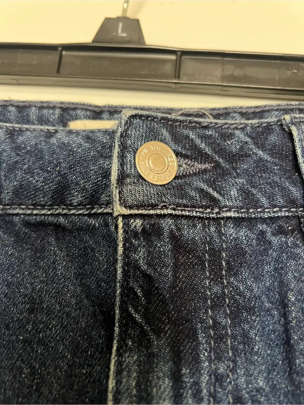 We The Free Dark Blue Denim Mini Skirt with Frayed Hem - Image 3