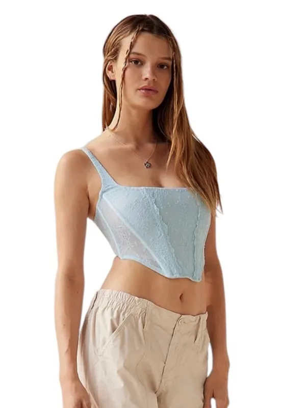 NWT Urban Outfitters Out From Under Lovestruck Lace Corset Top in Sky XL - Image 12