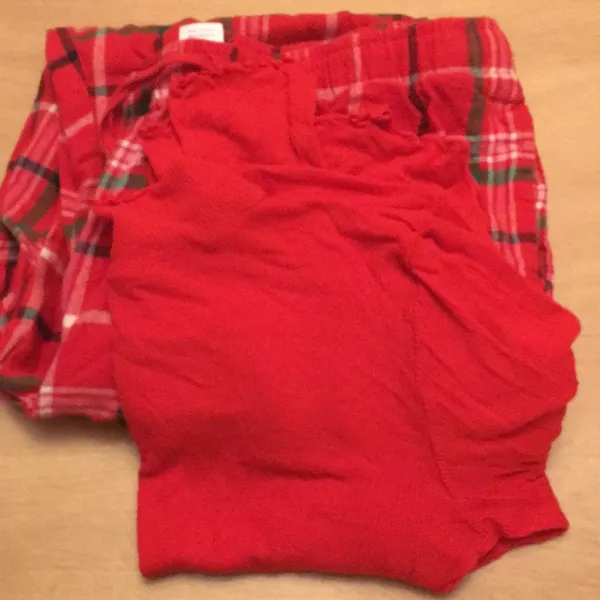 Womens 2Pc plaid pj top & pants set Red Size Small/Medium - Image 2