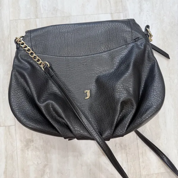 Juicy Couture Black Faux Leather Crossbody Bag Gold Hardware AJCH341020 - Image 7