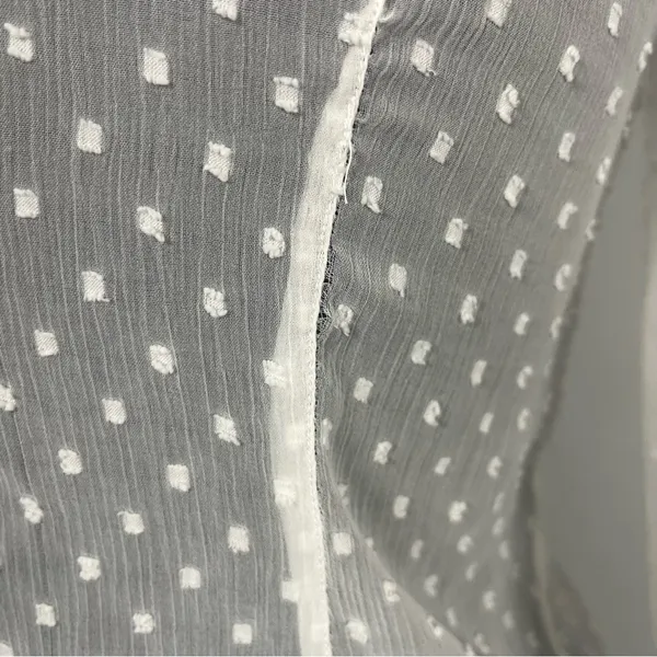 New Abercrombie & fitch while polka dot tie-front ruffle mesh long sleeve small - Image 6
