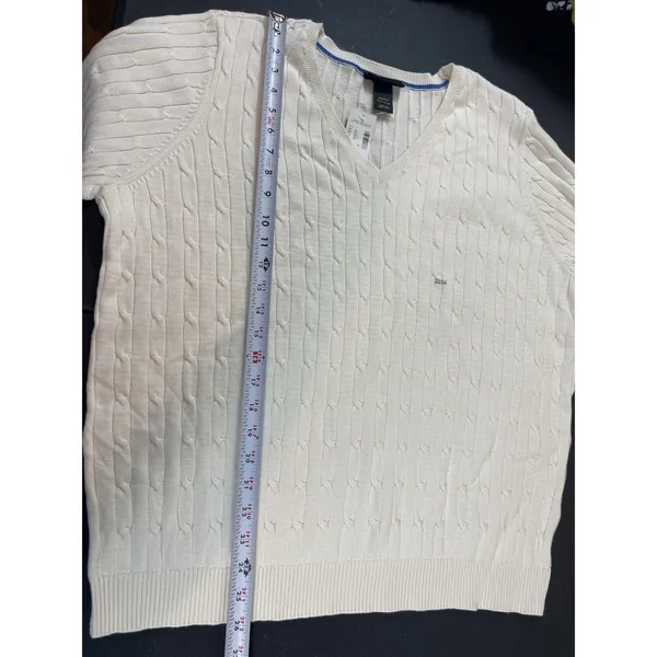 Lane Bryant Cable Knit Sweater Womens 22/24 Cream V-Neck 100% Cotton Preppy NWT - Image 7