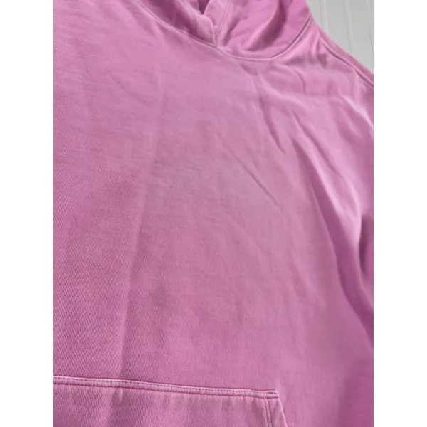 Kut from the Kloth Aliena Hoodie Neon Pink Distressed Cotton Pullover Large - Image 5