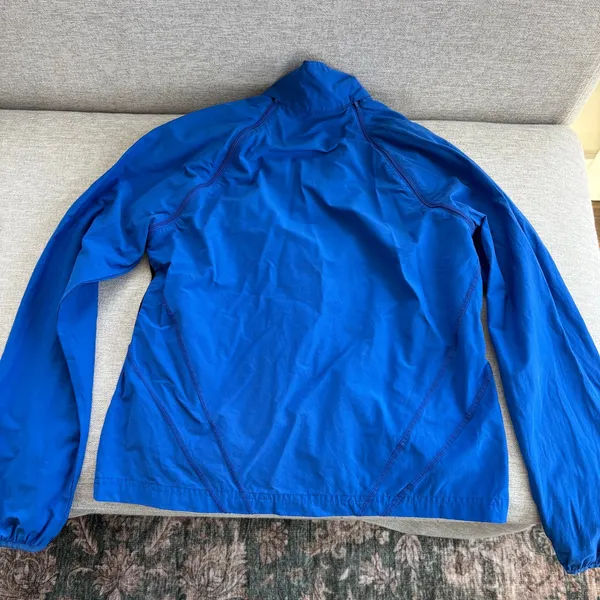 Vintage Danskin Now Track Jacket M Blue Mesh Zip Up Windbreaker Y2K Mom Workout - Image 3