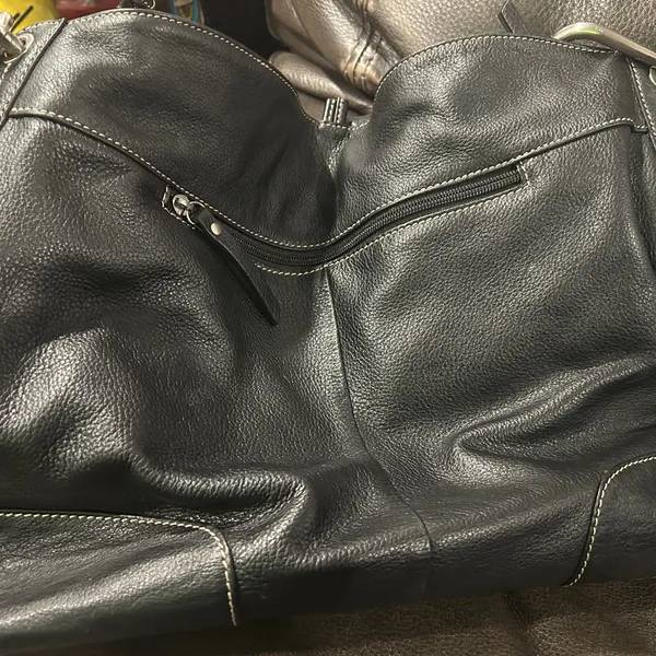Celsius Black Genuine Leather Shoulder Bag - Image 5
