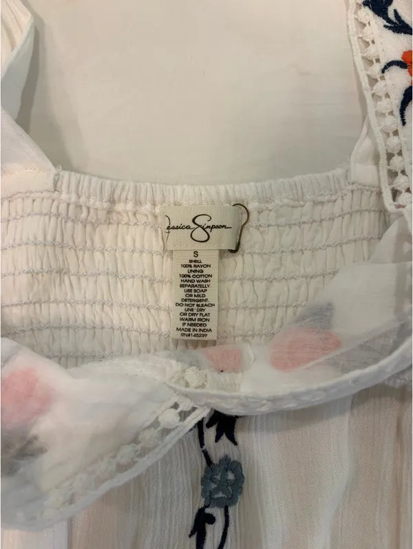 Jessica Simpson White Embroidered Dress Mini - Image 3
