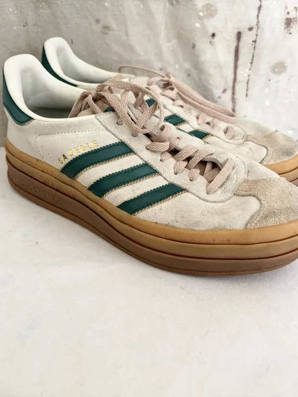 Adidas Originals Gazelle Bold Sneakers in Beige And Green - Image 2