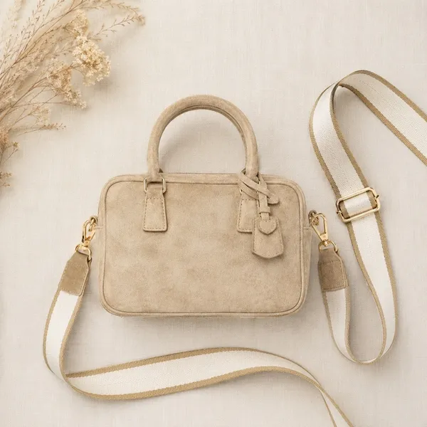 Universal Threads Tan Faux Suede Small Satchel Handbag Crossbody Bag NWT - Image 2