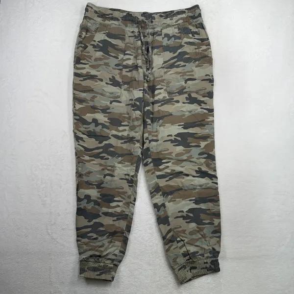 GAP Medium Jogger Pants Camo Green Lyocell Elastic Waist QLP1073S Utility Casual - Image 2
