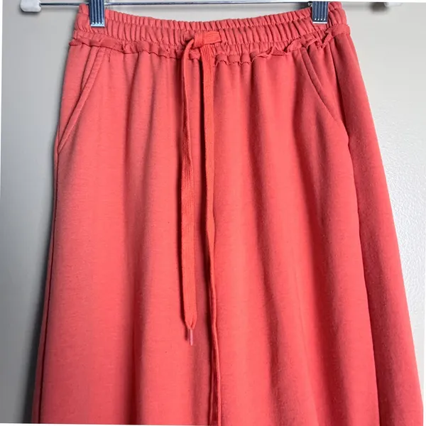 Junior's Sweatpants DIY Small Orange Wide Leg Distressed Raw Activewear Grunge - Image 4