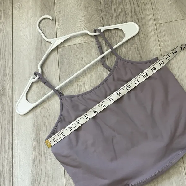 Alo Crop Tank Top halo longline cutout womens Purple (large) activewear workout - Image 3