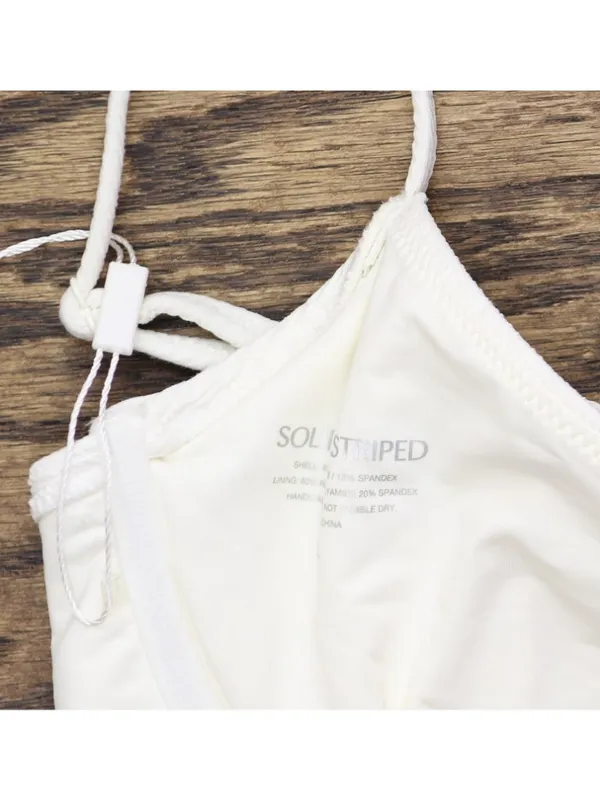 NWT Solid & Striped Womens Eva Bikini Top Cloud Terry Brule Off White L - Image 3
