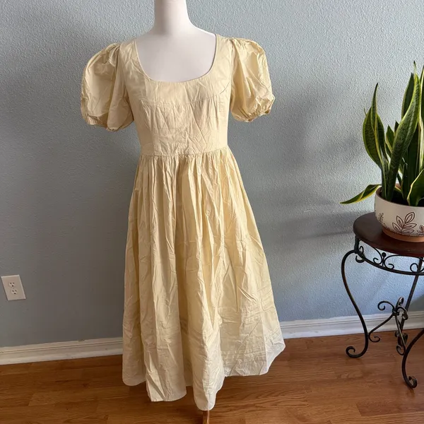Moon River Puff Sleeve Midi Dress Size Large - Image 2