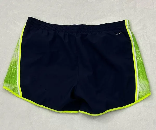 Nike Dri Fit Navy & Lime Seattle Seahawks Athletic Running Gym Shorts Womens S/M - Image 10