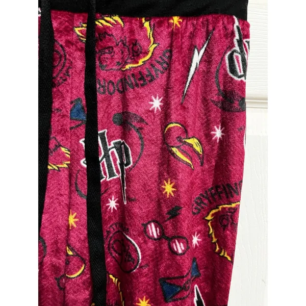 Harry Potter Gryffindor Pajama Pants Women's‎ M Sleepwear PJ Burgundy Print - Image 4
