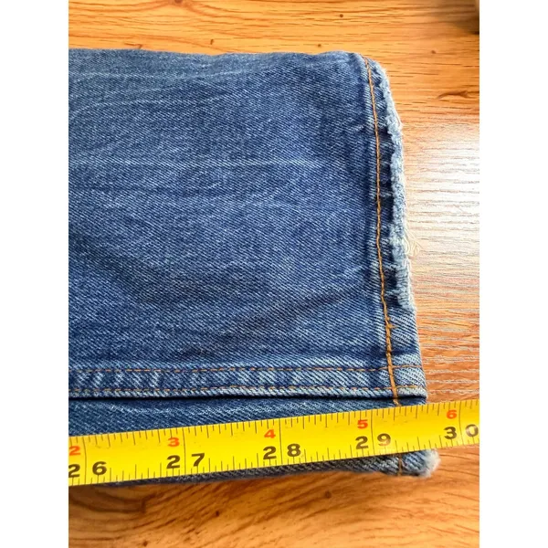Abercrombie & Fitch The 90s Straight Ultra High Rise Raw Hem Jeans Blue 28/6R - Image 7