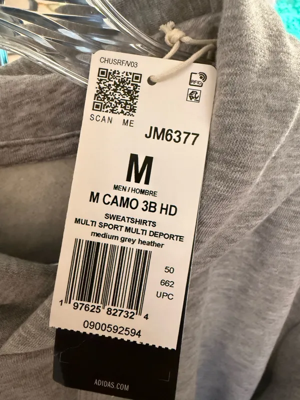 Adidas Grey Camo Graphic Print Hoodie - Image 3