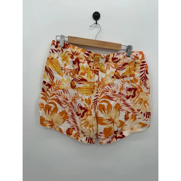 C&C California Womens Orange Tropical Linen Shorts Size L‎ Beach Vaca Summer - Image 2