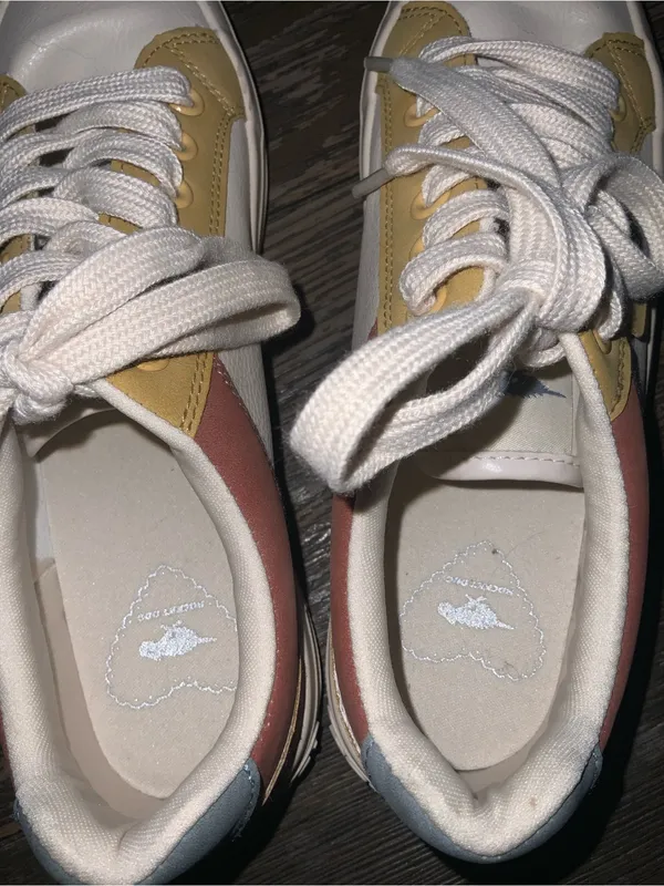 Rocket Dog White Sneakers with Yellow and Pink Panels Size 6 - Image 8