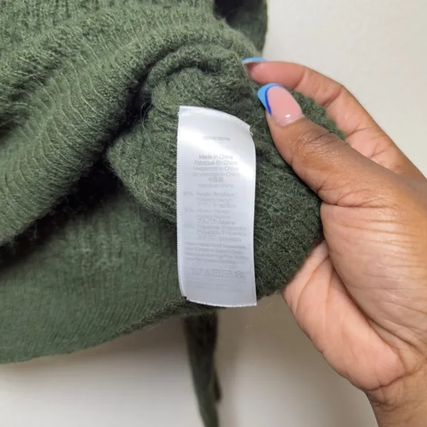 Madewell Women Alpaca Mayfair Cardigan Sweater XS‎ Green Goblin Gremlincore - Image 5