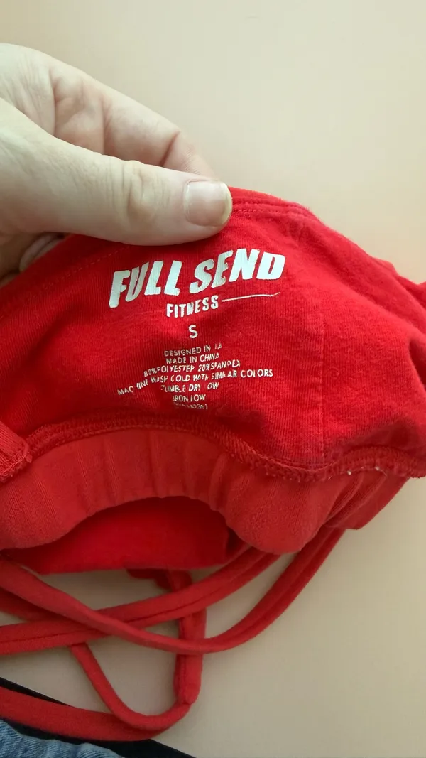 Red 'Full Send' Crisscross Sports Bra - Image 3