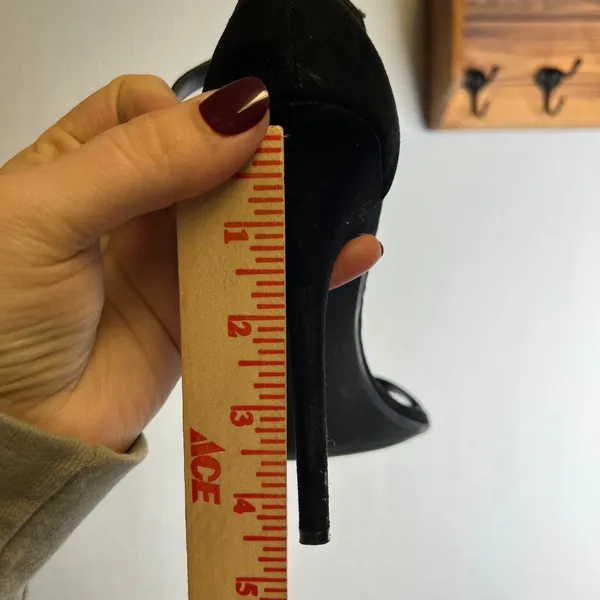 Nasty Gal Black Suede‎ Pointed Toe Stiletto Ankle Strap Heels Women's Size 10M - Image 8