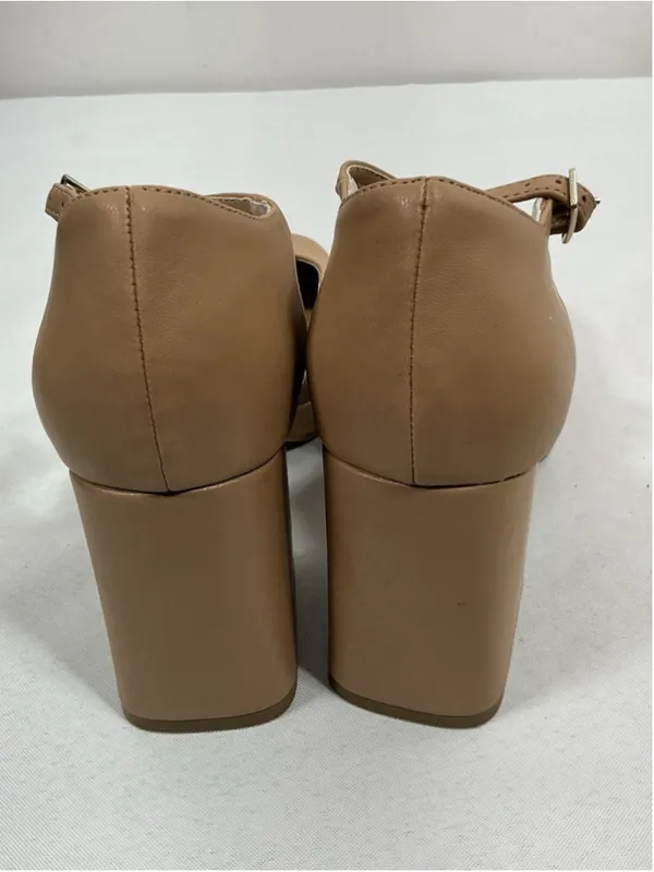 Womans Excellent Condition Sun & Stone Viennaa Platform Pumps 9 M Tan - Image 4