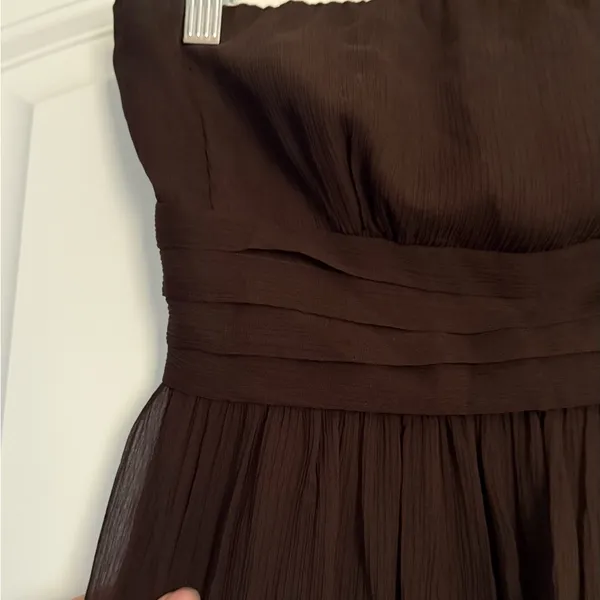 J. Crew Strapless silk Dark Brown Dress - Image 3