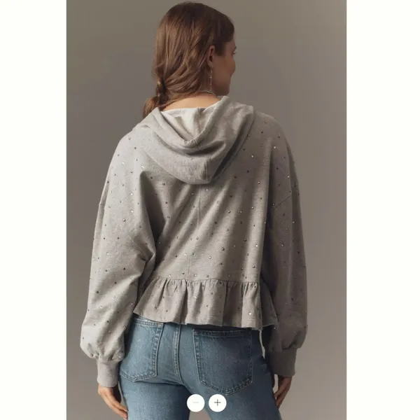 Anthropologie Pilcro Drop-Shoulder Flounce Hoodie - Image 4