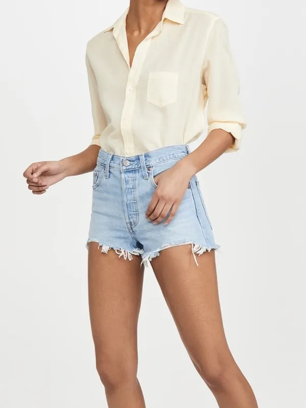 Levi’s 501 Original Denim Jean Shorts size 31 in Luxor Light Blue $75 - Image 3