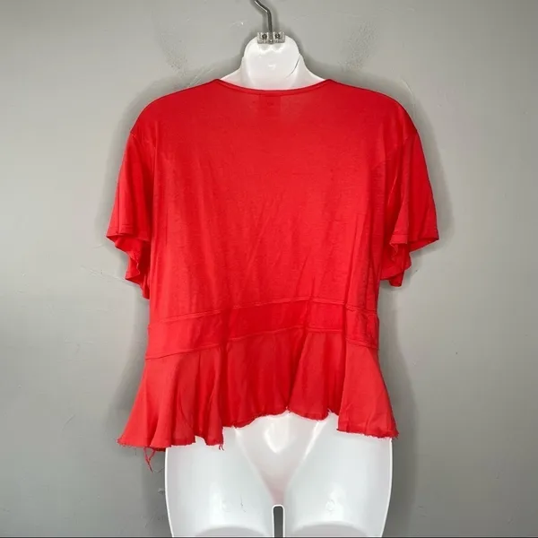 WE THE FREE Free People Top Womens Size Medium Peplum Summer Feminine Colorful - Image 5