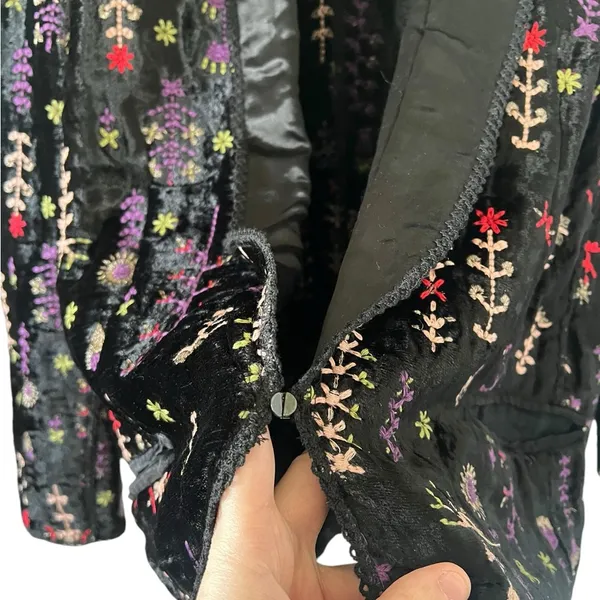 Anthropologie Bl^nk Embroidered Black Blazer Jacket - Image 5