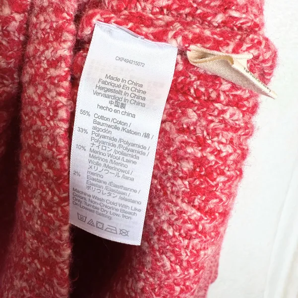 Madewell Off Shoulder Oversized Chunky Ribbed Knit Sweater Size XL Red Holiday - Image 5