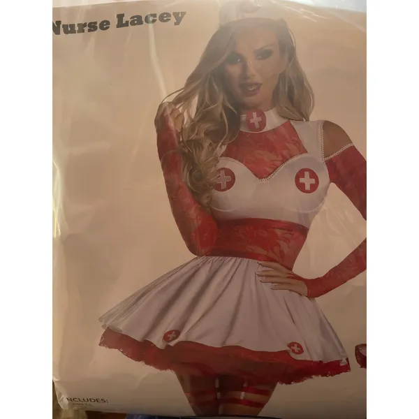 NEW Party King Naughty Nurse Lacey Sexy Costume Size Medium - Image 3