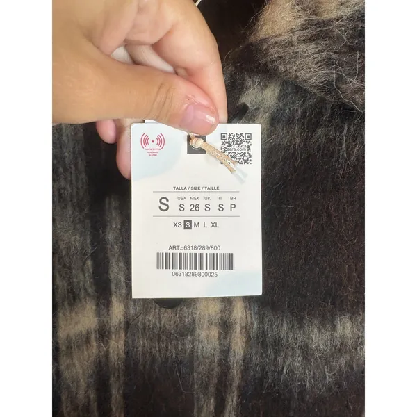 NWT Zara Plaid Wool Blend Jacket Brown Plaid - Image 5