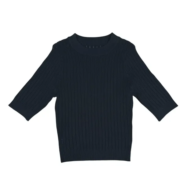 Halara Ribbed Knit Sweater Size Medium Black Work Office Minimalist Fitted - Image 2