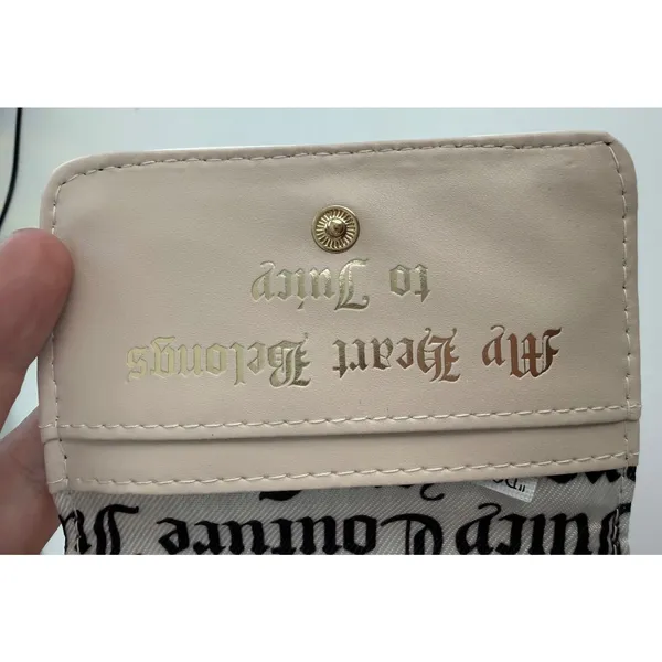 Juicy Couture White Monogram Card Case‎ Bow Heart Keychain Wallet Y2K NWT - Image 6