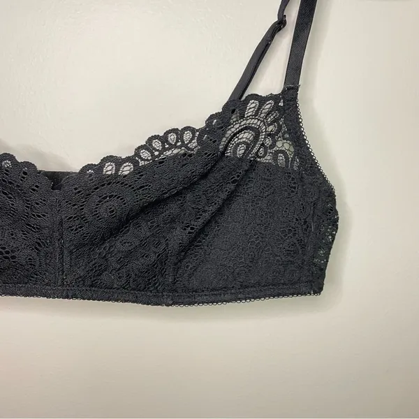 Lace Bralette, Black, Size M, EUC Black Size M - Image 3
