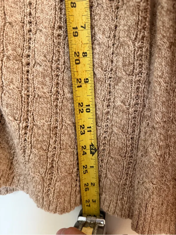 Apt. 9 Beige/Tan Cable Knit Button-Up Cardigan - Image 6