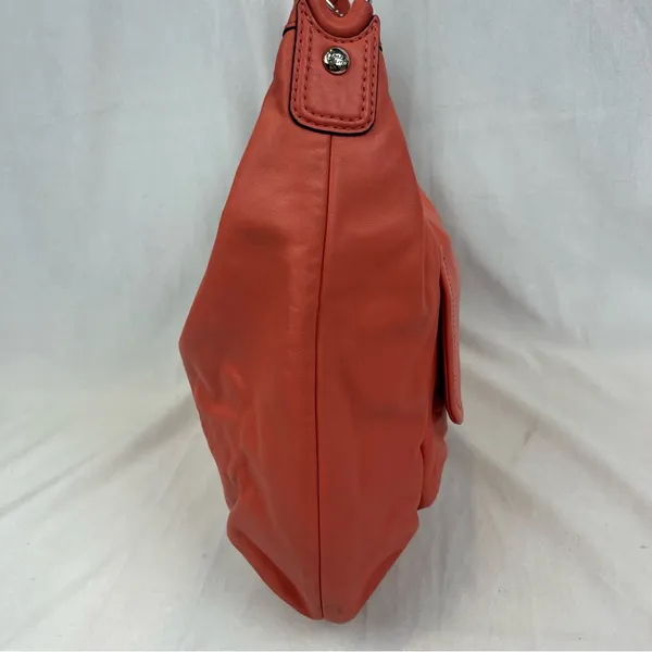 Coach Kristin F22309 Coral Pink Large Smooth Soft Leather Hobo Shoulder Bag - Image 9