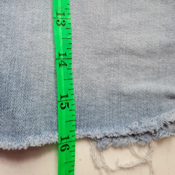 Calvin Klein Jeans Distressed Denim Mini Skirt‎ Coastal Cowgirl Western Festival Retro 90s Size 27 - Image 6