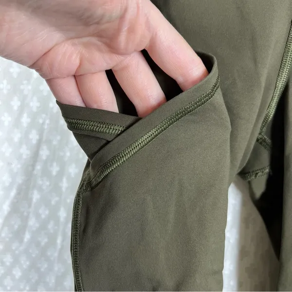 Lululemon‎ Olive Green Pocket Cropped Leggings - Image 2