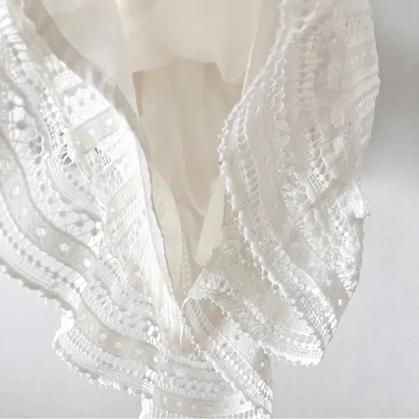 Bardot Vivian White Lace Long Sleeve Wedding Bridal Shower Cocktail Mini Dress - Image 5