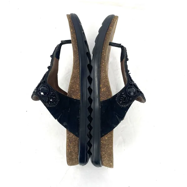 Dansko Pamela Sandals Womens 40 US 9.5 10 Black Leather Beaded Comfort Thong - Image 5