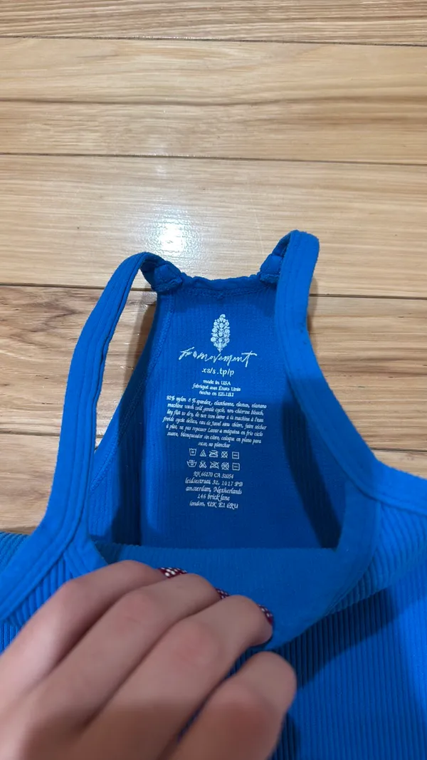 Free People Movement Ribbed Tank Blue - Image 3