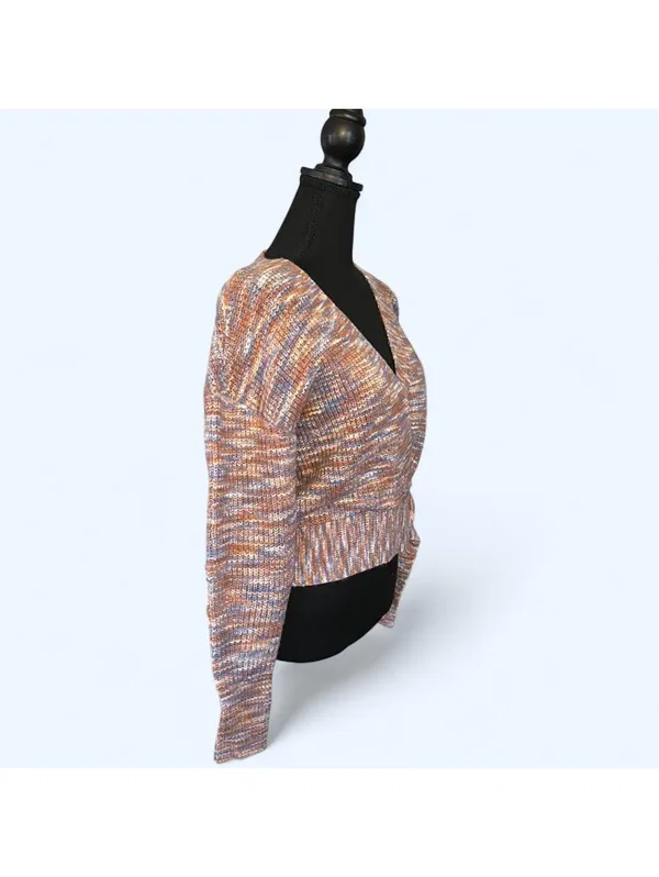 Vintage Y2K Boho Cottagecore Nine West Chunky Wrap Knit Sweater Size XS 🤎 - Image 3
