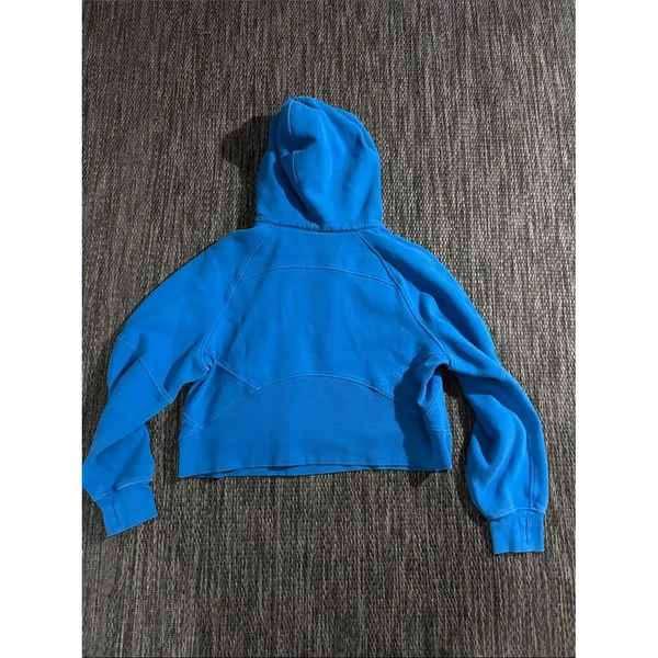 Lululemon Scuba Oversized Half Zip Hoodie Poolside Blue Light Cotton Terry M/L - Image 2